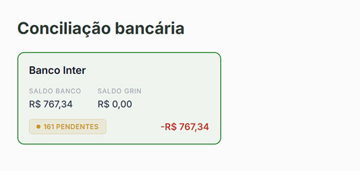Tela da Grin para enviar o arquivo do extrato bancário